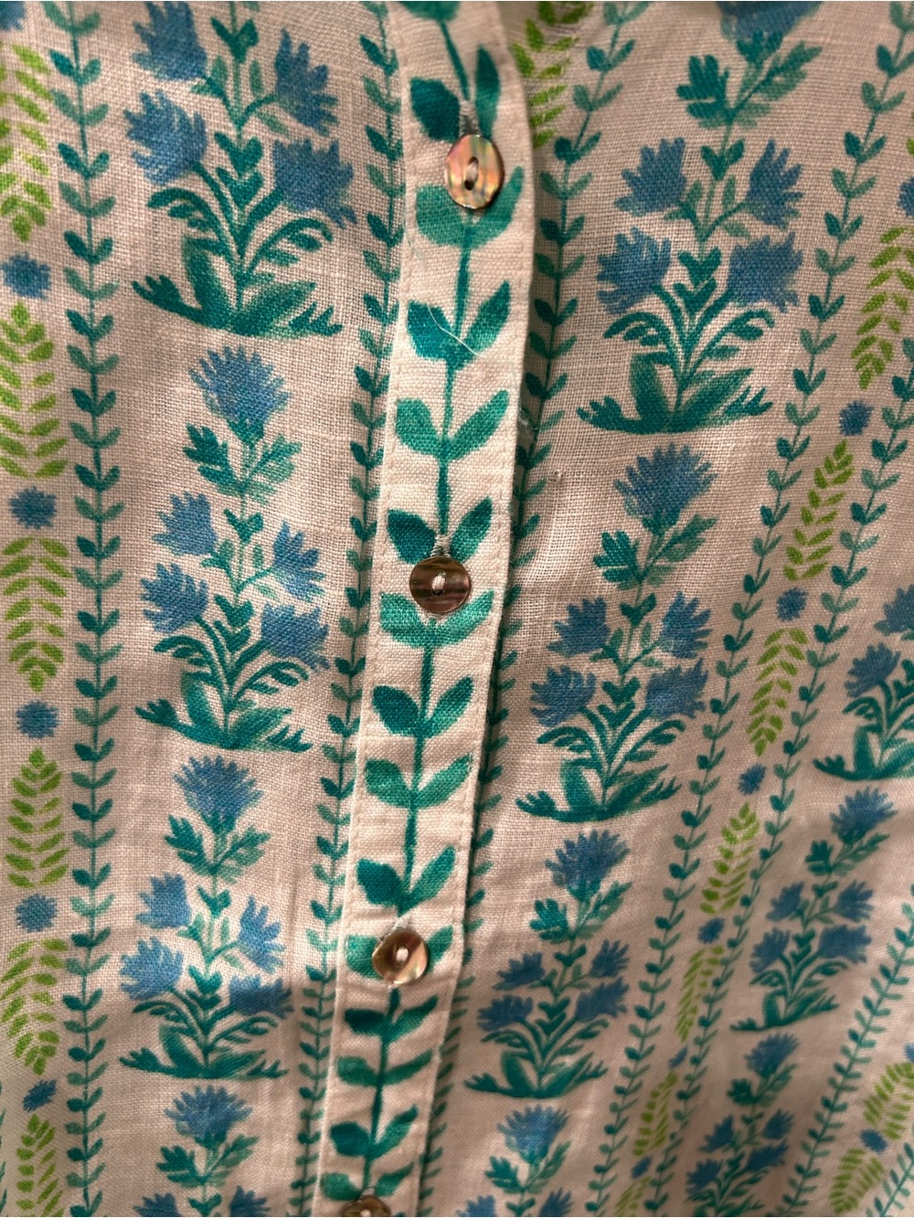 Sigrid Olsen 100% Linen Floral Botanical Shirt - Picture 9 of 11
